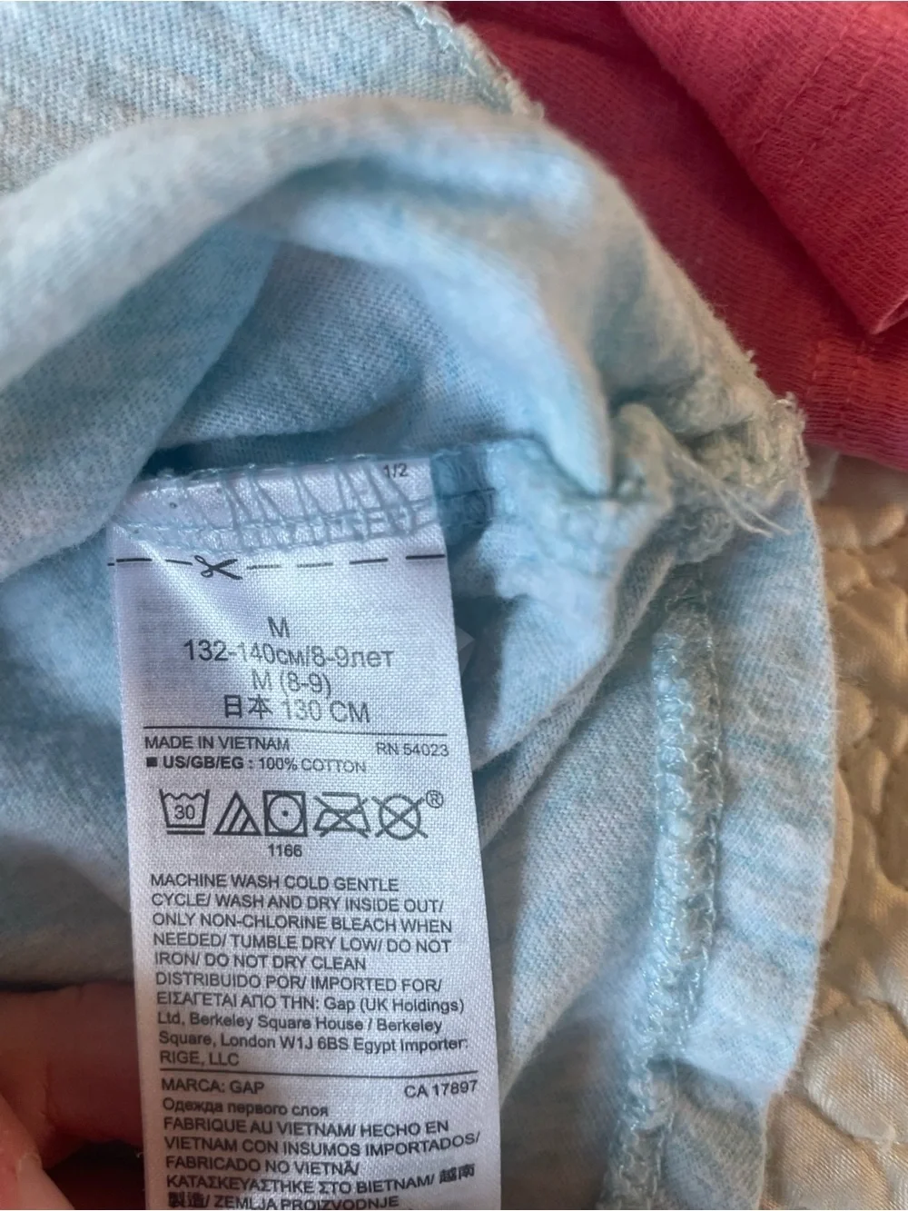 GAP Kids Light Gray Graphic Raglan Tee with Pink Layered Neck